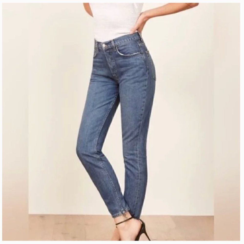 Reformation High & Rise Skinny Jeans Rhine Wash 25